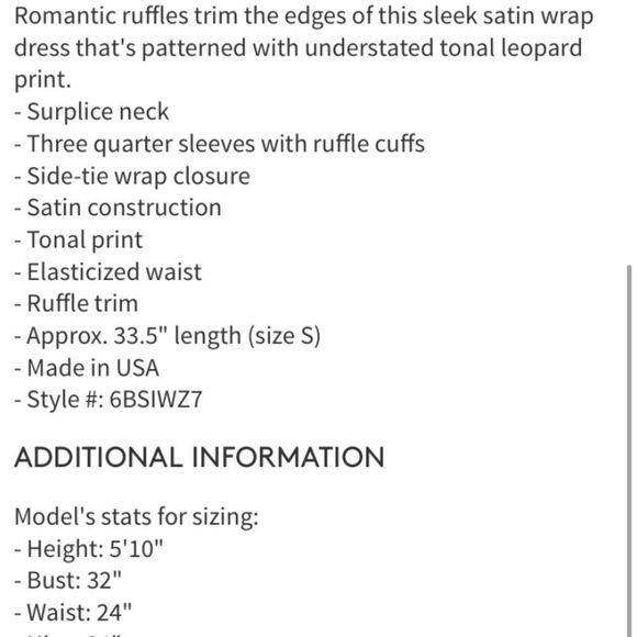 NWT Kenedik Leopard Print Satin Wrap Dress - Picture 3 of 4